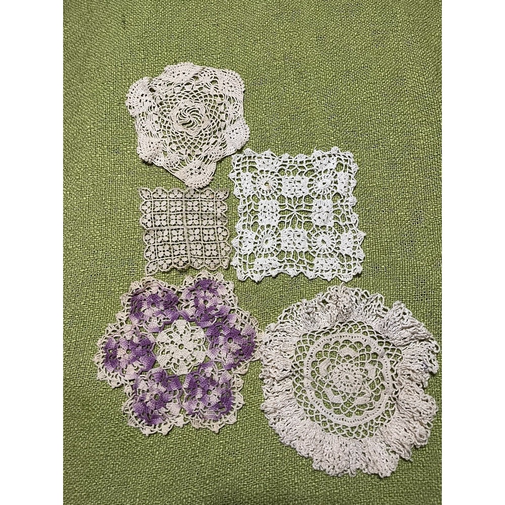 estate Lace Doilies, Crochet and Filet Lace Handmade ,Vintage